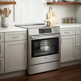 Bosch Benchmark® Series 31.5" Slide-In Electric Range, Stainless Steel | 37 H x 31.5 W x 28.875 D in | Wayfair HIIP057U