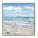 Stupell Industries White Adirondack Chairs On The Beach Painting by Main Line Studio - Painting Wood in Brown | 24 H x 24 W x 1.5 D in | Wayfair