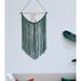 Dakota Fields Wool Boho Macrame Wall Hanging Cotton in Green/White | 27.5 H x 15.7 W in | Wayfair 0B1A17F6E6EB45D79C21213C5770B042