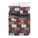 Rosalind Wheeler Allesia Brown/Red/Dark Gray 100% Cotton Reversible 3 Piece Quilt Set Cotton in Blue | King + 2 King Shams | Wayfair