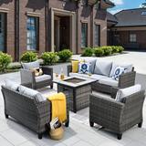 Latitude Run® GRST 7 Piece Sofa Seating Group w/ Cushions Synthetic Wicker/All - Weather Wicker/Wicker/Rattan in Gray | Outdoor Furniture | Wayfair