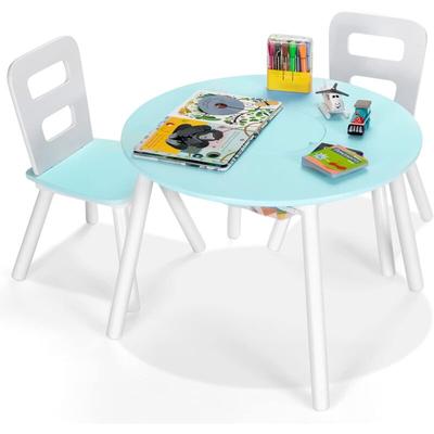 3-tlg. Kindersitzgruppe mit Stauraum,Kindertisch rund mit 2 Stühle, aus Holz, Kindermoebel-Set, Image