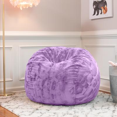 Jaxx Saxx 3 Foot Bean Bag Chair For Kids - Faux Fur - Fun Colors