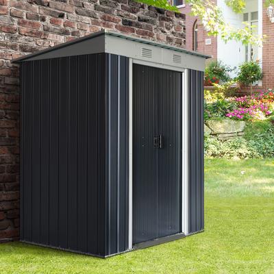 Outsunny 6' x 4' Steel Frame Backyard Garden Tool Storage Shed with 2 Air Vents and Dual Locking Doors