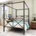 Metal Canopy Bed Frame, Platform Bed Frame with X Shaped Frame, No Quaking, No noise, Enough Storage Space, Full Size