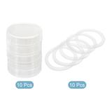 70mm Mouth Plastic Mason Jar Lids, 10Pcs Canning Caps w Sealing Ring