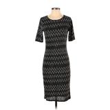 Lularoe Casual Dress - Sheath: Gold Chevron/Herringbone Dresses - Women's Size Small