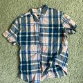 J. Crew Shirts | Crew Short Sleeve Mens Button Up | Color: Blue/Pink | Size: L