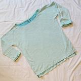 Columbia Sweaters | Columbia Sportswear Light Mint Green 3/4 Sleeve Waffle Knit Oversized Sweater | Color: Green | Size: S