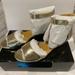 J. Crew Shoes | J. Crew Metallic Gold Sandals. Nib. Sz. 8. Straps With Buckles. Open Toe Cute! | Color: Gold | Size: 8