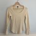 Free People Tops | Free People Long Sleeve Tee With Lace Detail Nwot | Color: Cream | Size: M