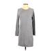 Antistar Casual Dress - Shift: Gray Color Block Dresses - Women's Size Small