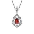 Esse Marcasite Sterling Silver Victorian Garnet and Marcasite Necklace of Length 46cm
