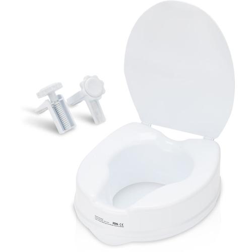 Swanew – Toilettensitzerhöhung WC-Sitze 10cm Toilettens bis 150kg für senioren mit Deckel Senioren