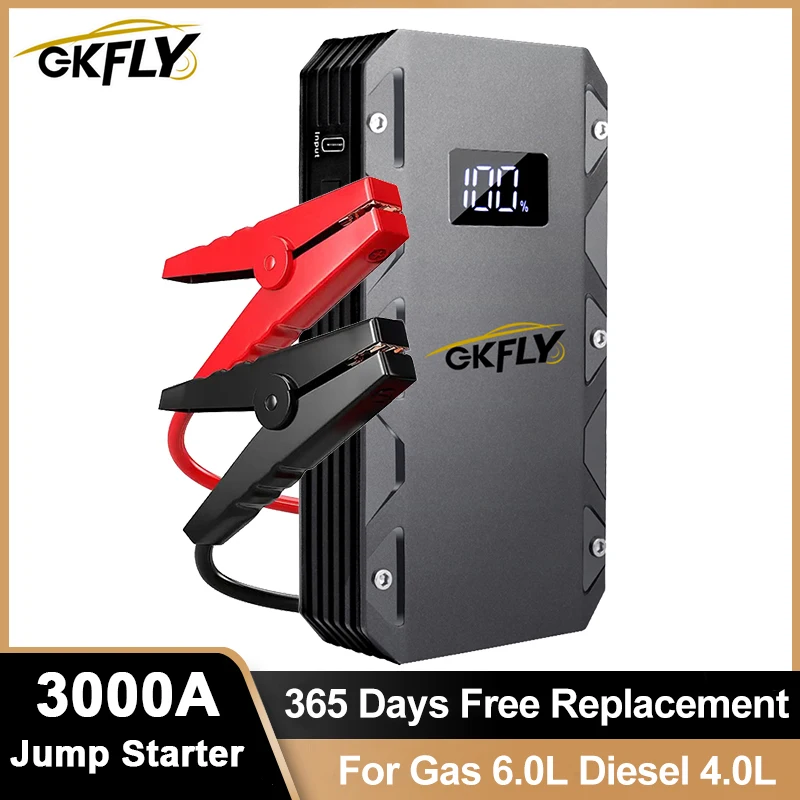 GKFLY démarreur de saut de voiture 3000/5000/9000A 12V dispositif de démarrage batterie externe chargeur de batterie de voiture pour démarreur de voiture essence Diesel