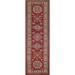 Red Geometric Kazak Oriental Hallway Runner Rug Handmade Wool Carpet - 2'8" x 9'4"