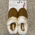 Jessica Simpson Shoes | Jessica Simpson Faux Fur Lined Memory Foam Slippers | Color: Brown/Tan | Size: Large (Us Women's 8-9)