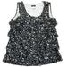 J. Crew Tops | J Crew Black & White Tiered Ruffle Silk Sleeveless Top | Color: Black/White | Size: 2