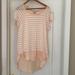 Anthropologie Tops | Anthropologie Size M Light Peach And White Striped Mixed Media Tee | Color: Pink/White | Size: M