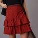 Anthropologie Skirts | Htf Anthropologie Maeve Embroidered Mini Skirt | Color: Orange/Red | Size: 14