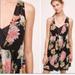 Anthropologie Dresses | Anthropologie Maeve Xs Floral V Neck Sleeveless Dress With Embroidered Slip | Color: Black/Pink | Size: Xs