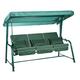 Alfresia Turin 3-Seater Reclining Swing Seat – Multipurpose Garden Sofa into Sunbed, Steel Green Frame, Polyester Canopy, Weather Resistant, Outdoor Luxury Cushions Included in Choice of Colours