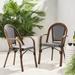 Breakwater Bay Esperance Patio Dining Armchair Wicker/Rattan in Black/White | 34.75 H x 22.25 W x 23.25 D in | Wayfair