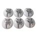 Set of 6 Japanese Garden Bamboo Wood Cabinet Knobs - 1.5" Wide
