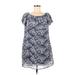 Speechless Casual Dress - Shift: Blue Floral Dresses - Women's Size Medium