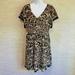 Anthropologie Dresses | Anthropologie Postmark Dress Size M Gathered Sonata Black Beige Elastic Waist | Color: Black/Cream | Size: M