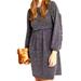 Anthropologie Dresses | Anthropologie Ro&De Gray Long Sleeve Knit Stella Ruffle Dress, Size Xs | Color: Gray | Size: Xs