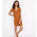 Madewell Dresses | Madewell Texture & Thread Short Sleeve Side-Tie Mini Dress In Burnt Orange | Color: Orange | Size: Xxs