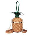 Crossbody Bag, 3D Pineapple Shape Women's Purse Leather Shoulder Messenger Bag Chain Handbag Fruit Shoulder Top Handle Bags with Rivets for Summer Spring Beach Sea (E)