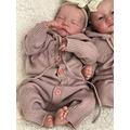 Enjoy with Love New 19inch Already Painted Finished Reborn Baby Doll Twins Levi Awake & Sleeping Newborn Baby Doll 3D Skin Visible Veins (close eyes)