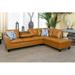 Brown Reclining Sectional - Red Barrel Studio® Mccroy 97.2" Wide Faux Leather Sofa & Chaise w/ Ottoman Faux Leather | Wayfair