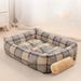 Tucker Murphy Pet™ Dog Kennel Dog Bed Can Disassemble & Wash Cat Bed Pet Bed Cat Mat Cat Supplies in Brown/Gray | 5 H x 23.6 W x 19.7 D in | Wayfair