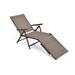 Costway Patio Foldable Chaise Lounge Chair with Backrest and Footrest-Brown