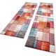 Tour De Lit Tapis De Couloir Moderne Turquoise Gris Rose Rouge Orange 3 Pièces 2x 60x100 / 1x