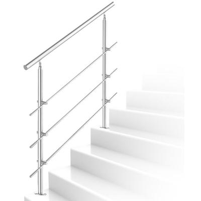 Swanew Treppengeländer 80cm 3 Querstreben Edelstahl Geländer und Handläufe Balkongeländer Image