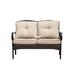 48" X 29" X 35" Black Steel Sofa with Beige Cushions - 48" X 29" X 35"