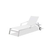 Set of 2 White Modern Aluminum Chaise Lounges - 12" x 30" x 83"