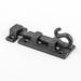 Black Wrought Iron Door Lock Latch 3.8" Pig Tail Tip Styled Slide Bolt Latch with Mounting Hardware Renovators Supply