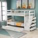 Twin Over Twin Bunk Bed with Trundle and Staircase