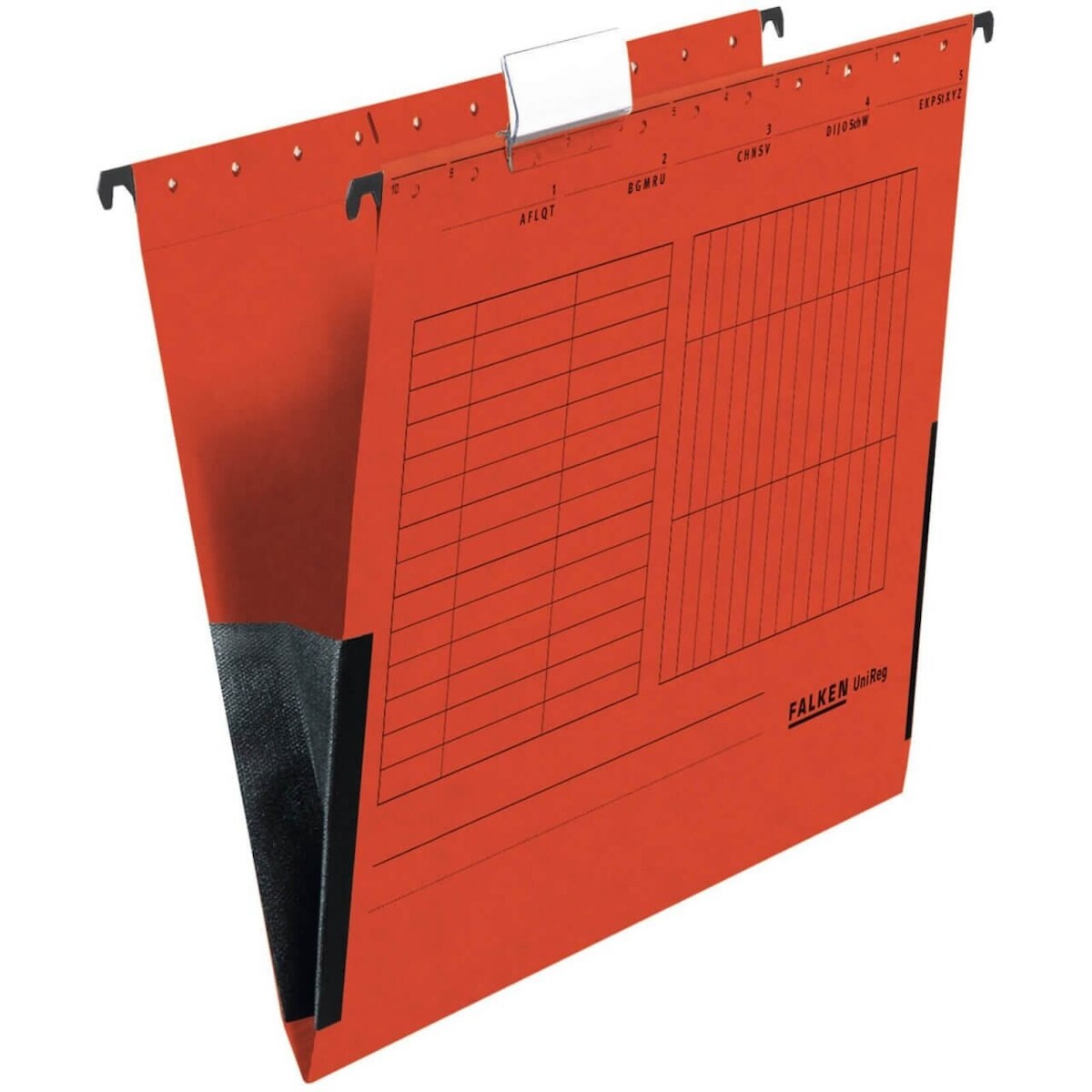 50 x FALKEN Hängetasche DIN A4 UniReg Rot 230 g/m² Kraftkarton mit Leinenfröschen Image