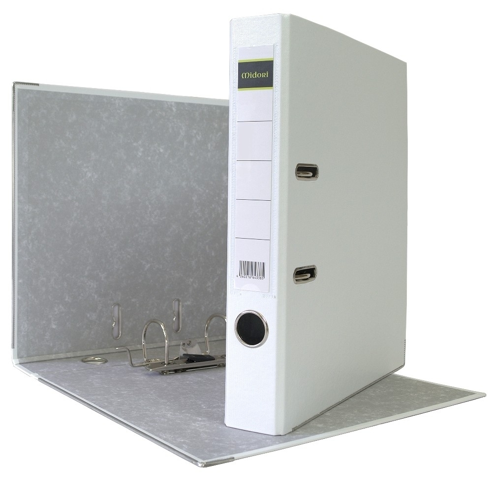 Midori 400 x Aktenordner PP A4 50 mm Weiss Kunststoff Archiv Büroordner Ringordner Image