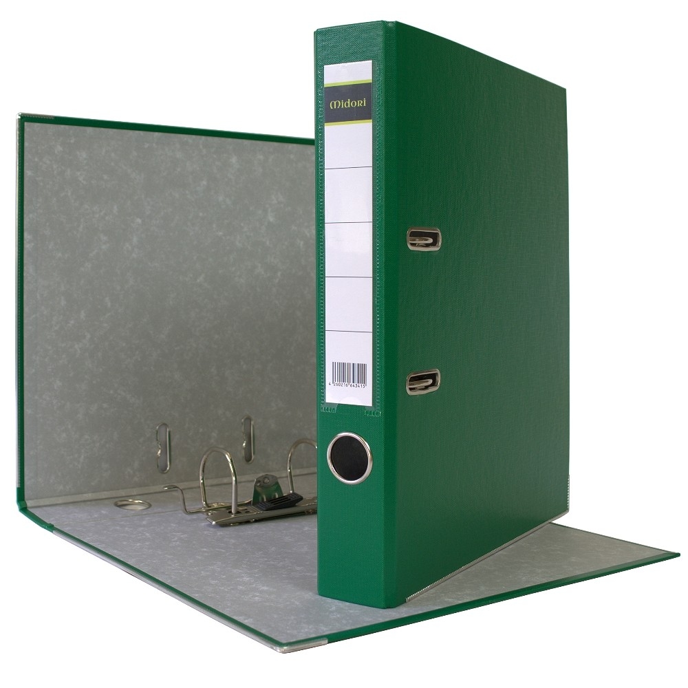 Midori 15 x Akten-Ordner PP A4 50 mm Grün Kunststoff Archiv Büroordner Ringordner Image