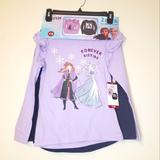 Disney Shirts & Tops | Disney Frozen Girls Elsa Anna 2 Pk Round Neck Long Sleeve Tops Purple Navy 6/6x | Color: Blue/Purple | Size: 6/6x