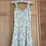 Zara Dresses | Adorable Satin Mini Dress | Color: Blue/Green/White | Size: Xs