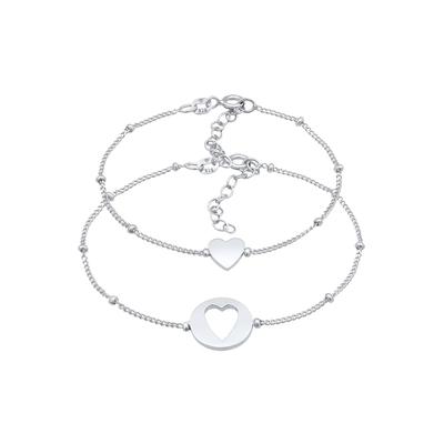 Elli - Herz Liebe Cut Out Mutter Kind Set 925 Silber Armbänder & Armreife 1 ct Damen