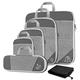 BAIGM Luggage Organiser Compressible Packing Cubes for Organising Your Travel Luggage Compression Packing Cube Packing Bags Set & Luggage Organiser for Backpack & Suitcase